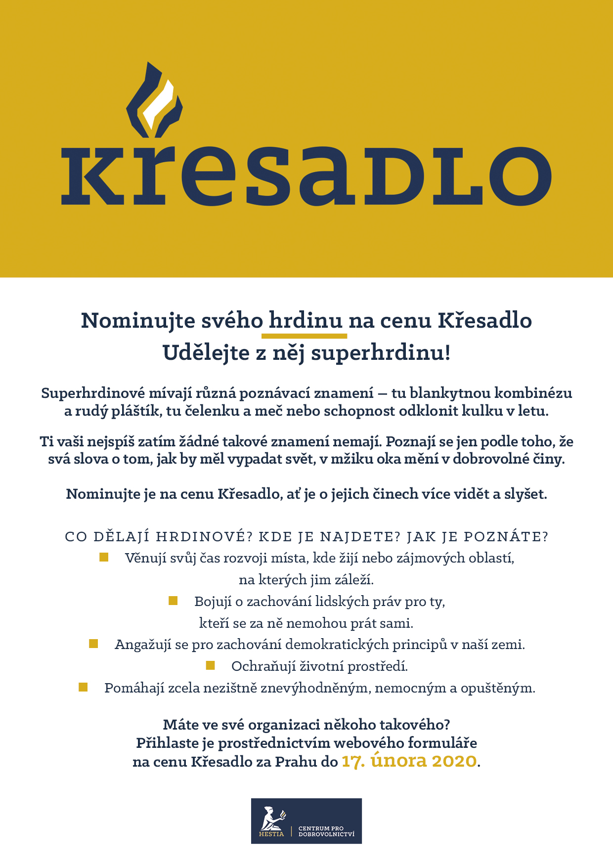 informace k nominaci KŘESADLO 2019 Praha